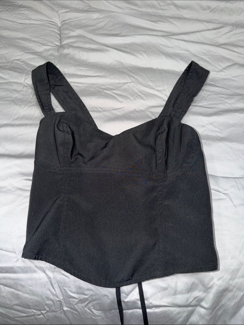 PINK Victoria's Secret Black Structured Cropped Bustier Top